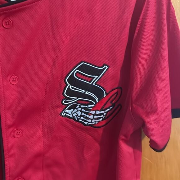 Red Baseball Jersey Mens Small Rue21 Mesh - Picture 4 of 4